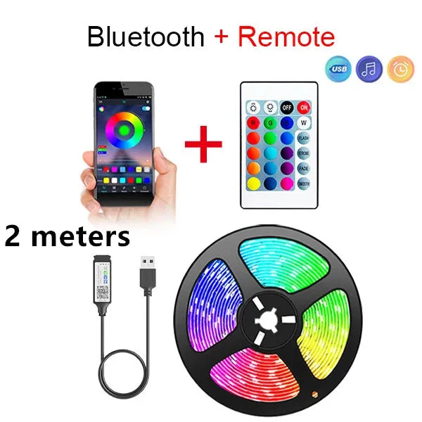 Bluetooth LED Strip Lights - App Controlled RGB Room Lighting