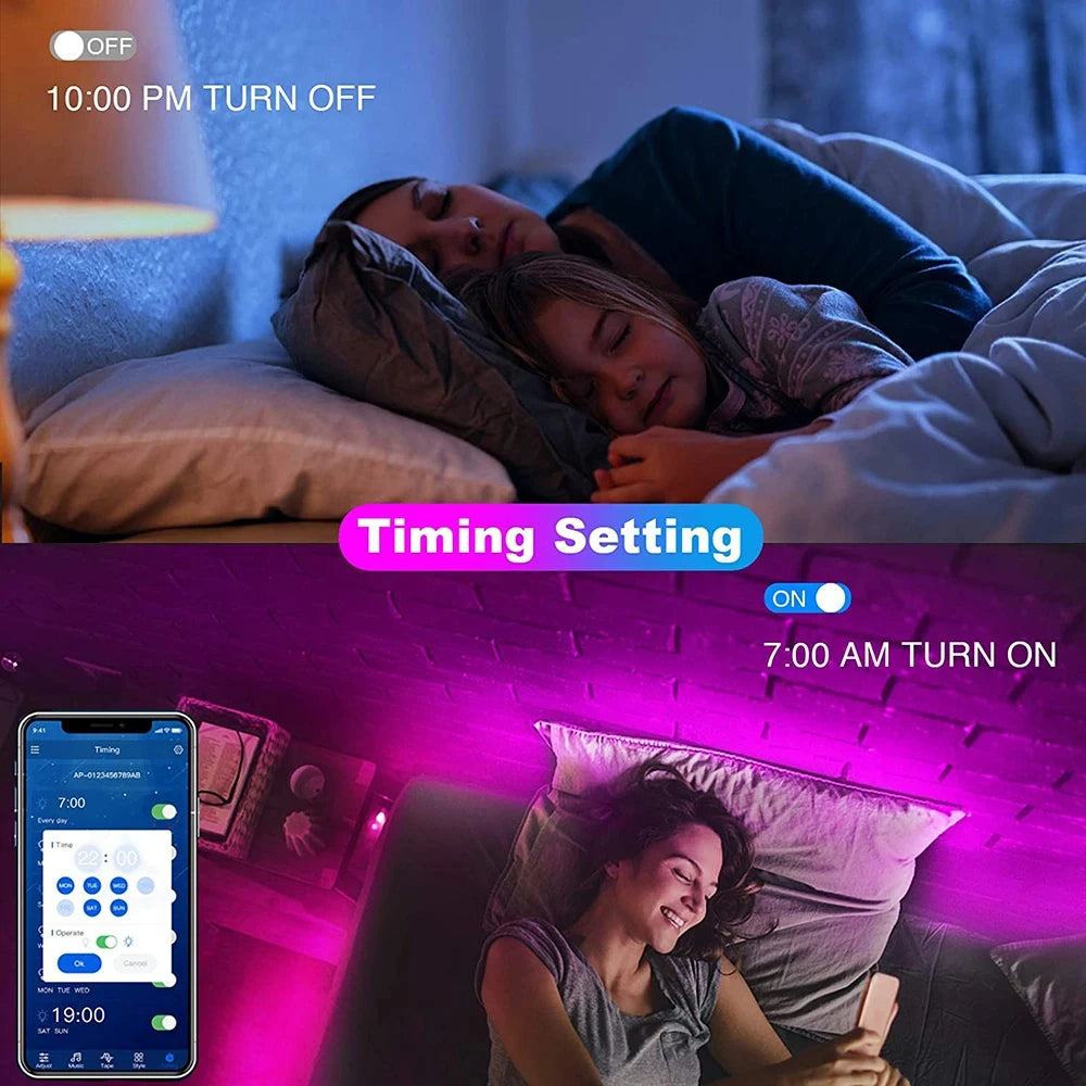 Bluetooth LED Strip Lights - App Controlled RGB Room Lighting
