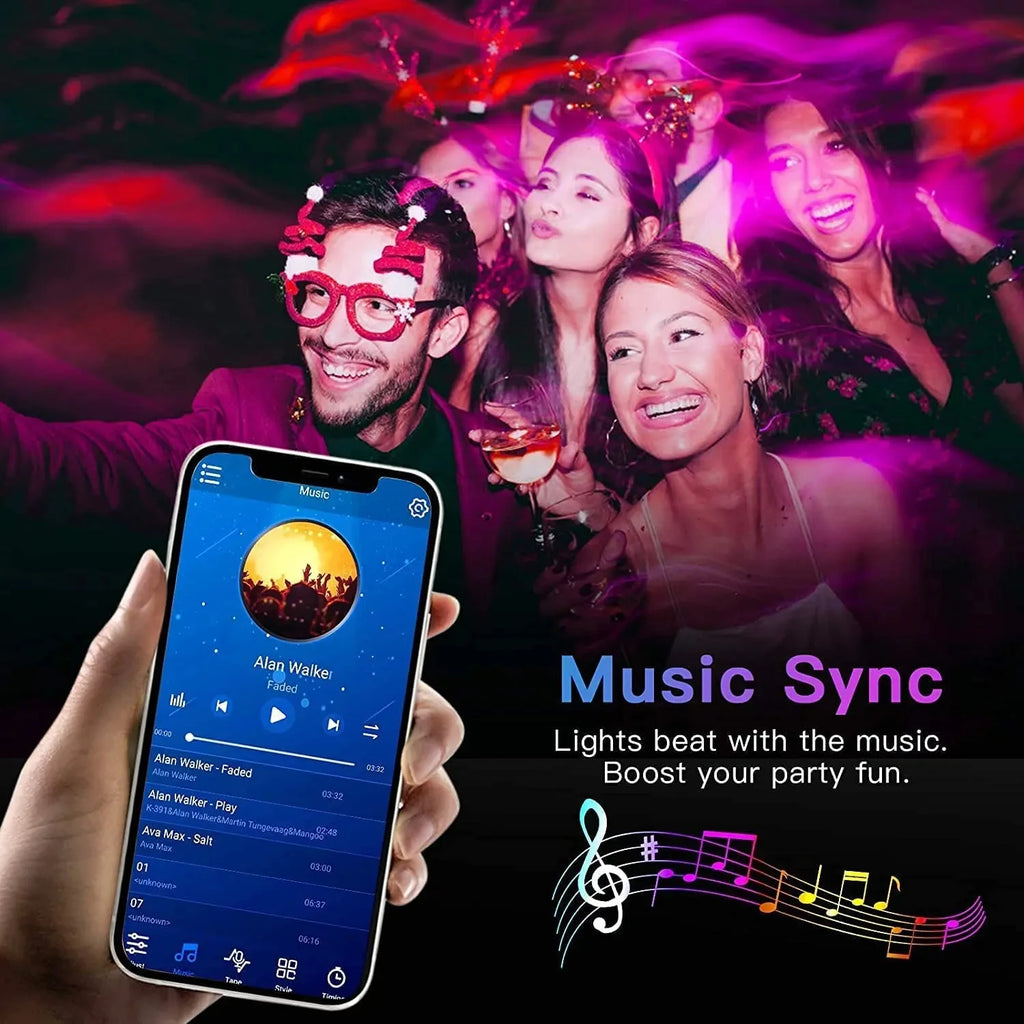 Bluetooth LED Strip Lights - App Controlled RGB Room Lighting