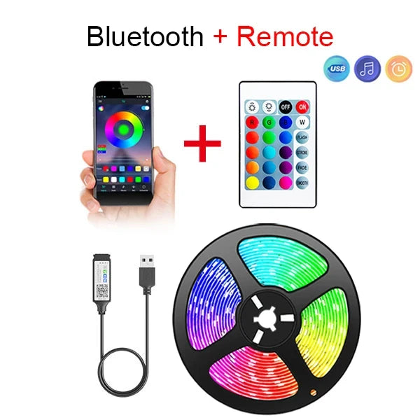 Bluetooth LED Strip Lights - App Controlled RGB Room Lighting