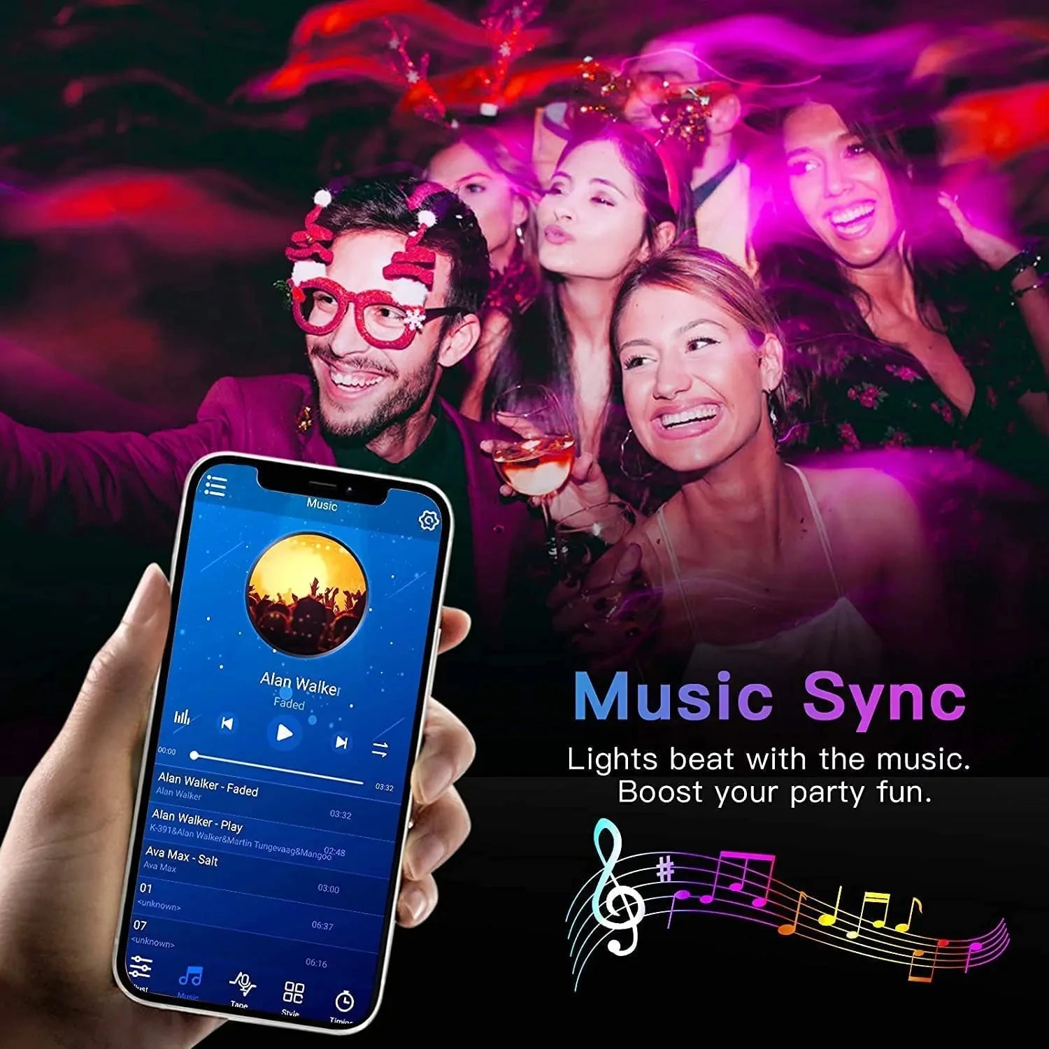 Bluetooth LED Strip Lights - App Controlled RGB Room Lighting