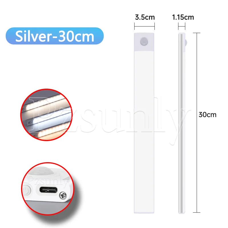 LED Motion Sensor Light Bar - Rechargeable Cabinet & Closet Light