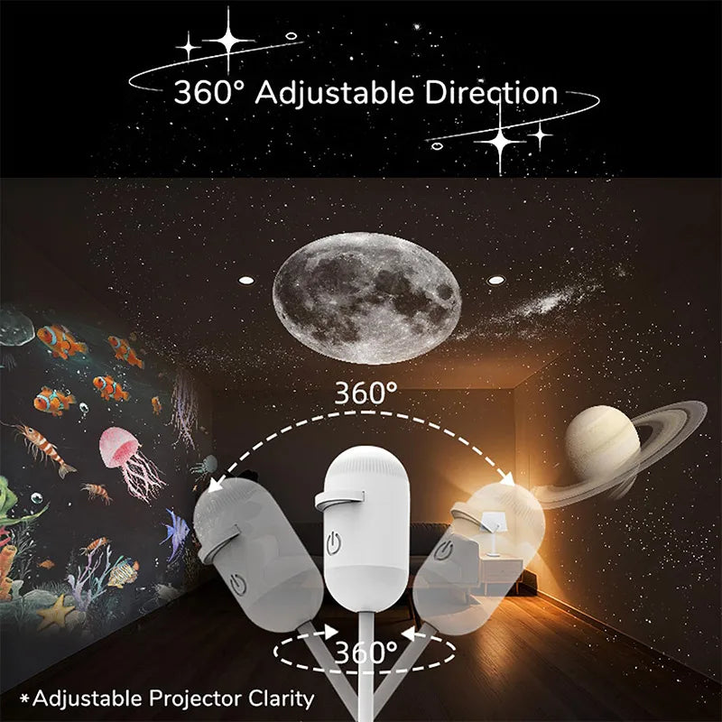 Galaxy Star Projector Night Light - Rotating Starry Sky Lamp