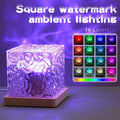 Water Ripple Projector Night Light - RGB Rotating Ambient Lamp